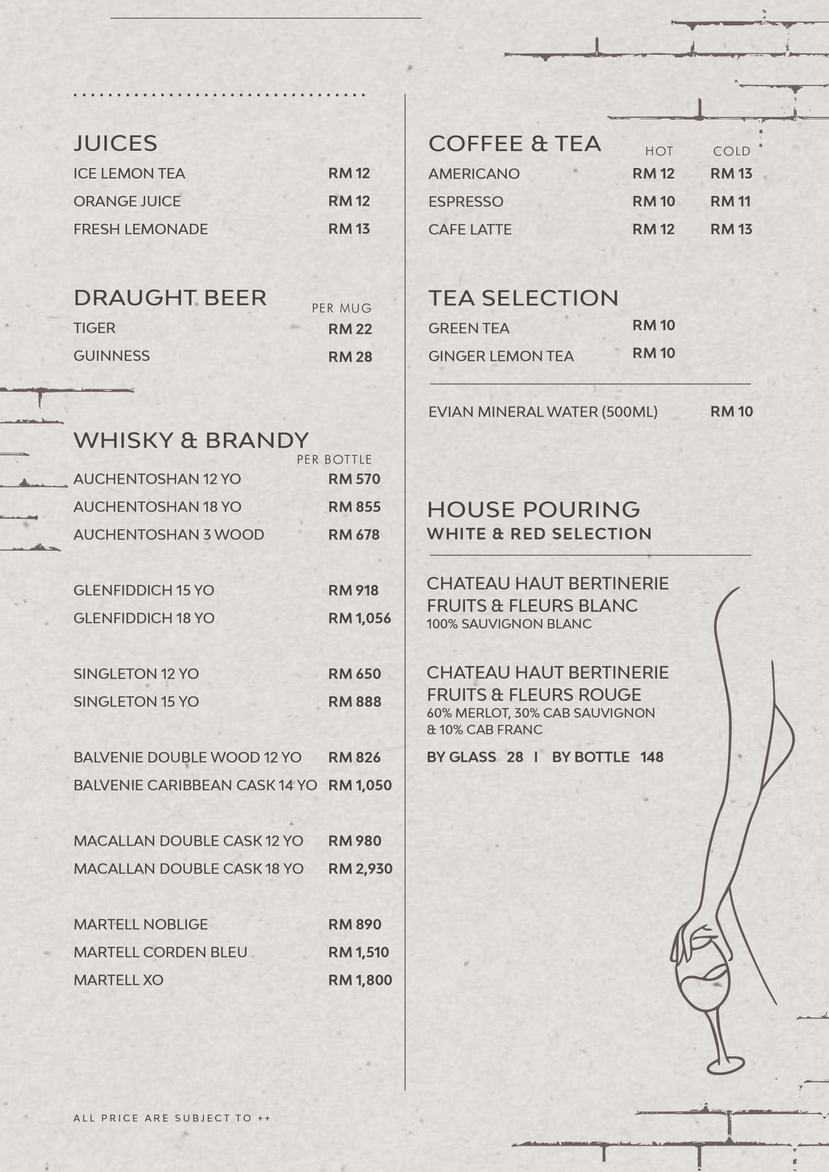 The Brick By Just Wine TTDI Menu